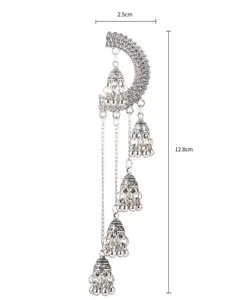 Silver Jhumkas Earrings/ Oxidised Indian Jewelry/ Afghani Jewelry/ Indian Earrings/ Oxidised Earrings/ Tribal Earrings/ Boho Ethnic Earrings