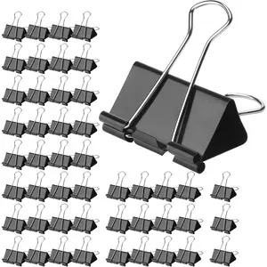 Large Binder Clips 1.6 Inch 48 Pack Large Size Big Paper Clips Clamps for Office and Home Supplies Black