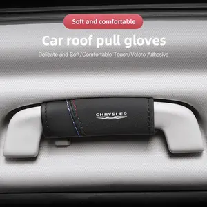 2Pcs Car Suede Leather Roof Handle Protective Cover For Chrysler 300c 200 Pacifica Phev Voyager Sebring Aspen PT Cruiser Airflow Crossfire Concorde