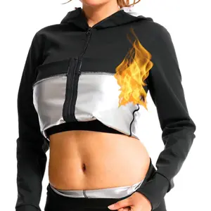 Jacket Top Weight Loss Sweat Suit Shirt Workout Exercise For Women Girls
