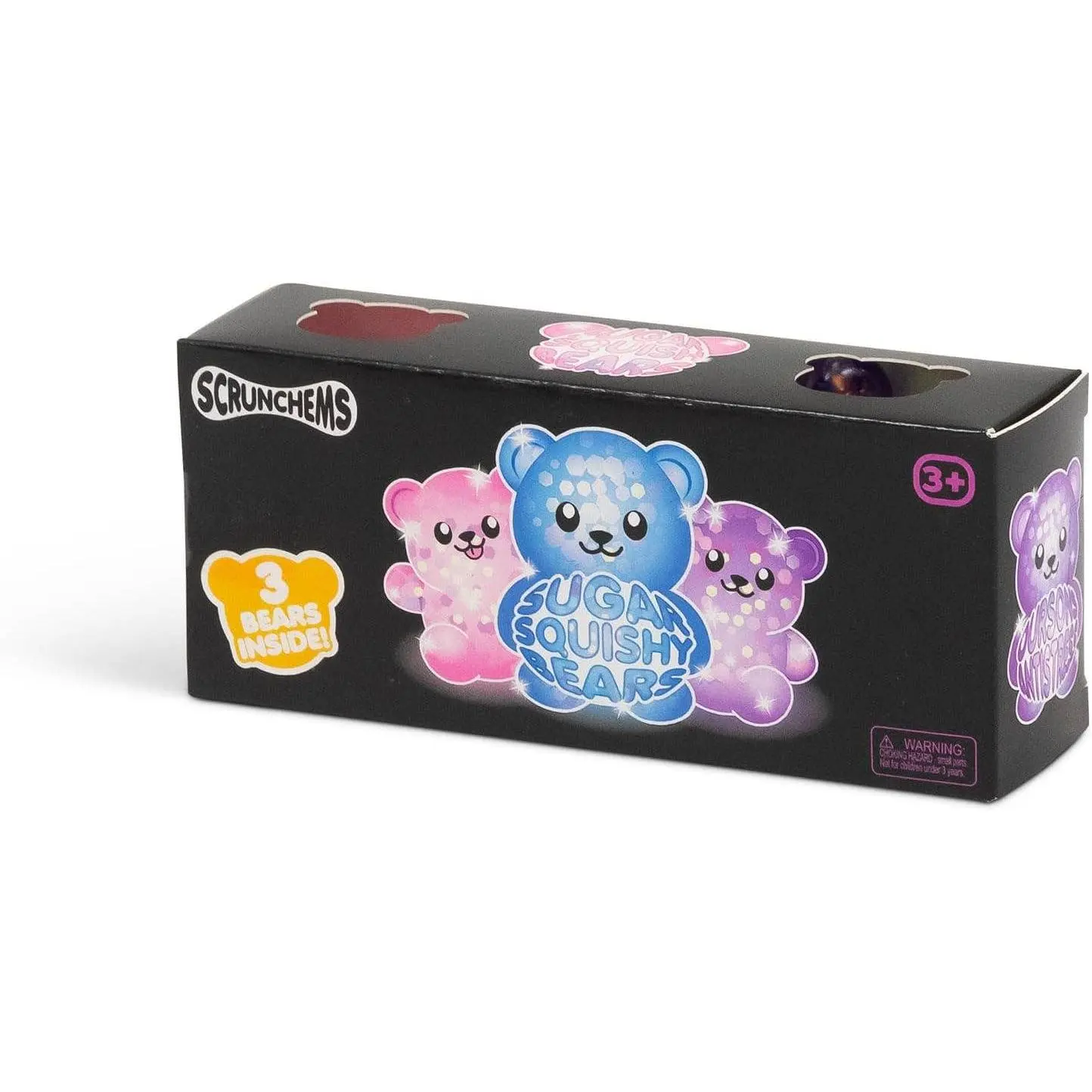 Scrunchems Sugar Diddy Gummy Bears Cute Squishy Slow Rise Maltose Fidget Toy 3-Pack Box, Anxiety Relief, Stress Relief Tools, Decompression Squeeze, Not Candy Sensory Calming Tool, Sensory Stress Reliever for Kids Classroom Exchange Swap