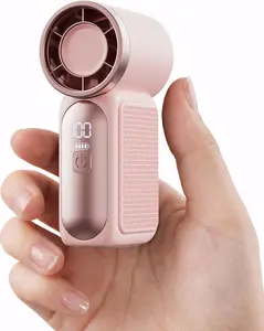 Gaiatop HF-18 Portable Handheld Mini Fan, 6 Speeds 16900 RPM High Velocity Personal Fan with LED Display, USB Rechargeable, Mini Fan with Lanyard for Makeup, Travel, Outdoor Fan for Women Girl Gift, Pink tiktokshopspringglowup