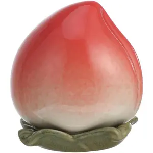 Peach Shape Ceramic Sealed Tea Jar 3.14X3.34X3.34 Inch Airtight Canister for Food Storage Sugar and Tea Kitchen Countertop Organizer