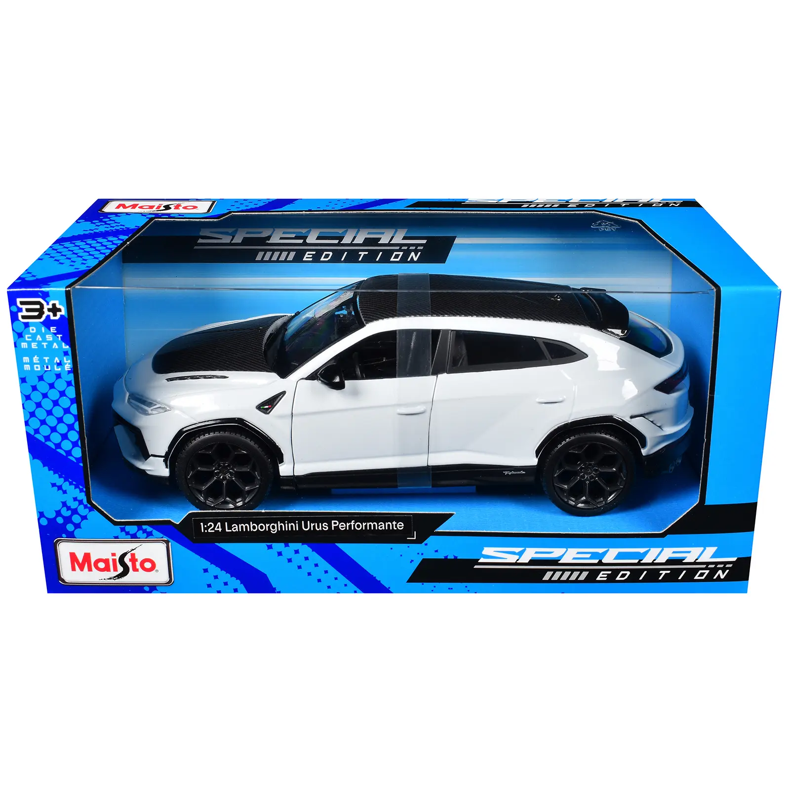 Lamborghini Urus Performante White Metallic with Carbon Hood and Top "Special Edition" Series 1/24 Diecast Model Car by Maisto