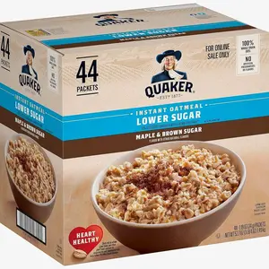 Quaker Instant Oatmeal Lower Sugar, Maple & Brown Sugar, 1.19 Oz, Pack of 44
