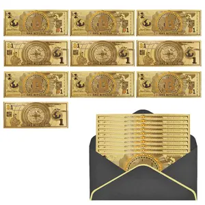10 Color Bitcoin Commemorative Banknotes Set for Collection, Ideal for Birthday Gift