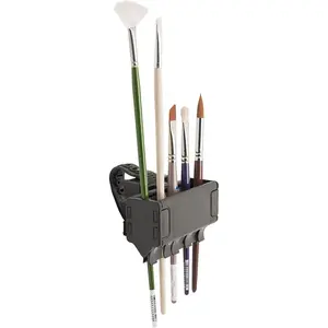 Brush Grip Paintbrush Holder and Drying Rack Caddy, Painting Supplies (Black)
