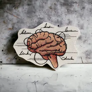 Anatomical Brain Patch/Cerebrum/Cerebral/Iron On/Sew On