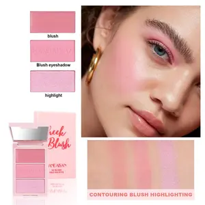 3-in-1 Multi-Use Palette,Long-Lasting Blush,Eyeshadow & Contour Powder with Buildable Blend Springtok Makeup Cosmetics