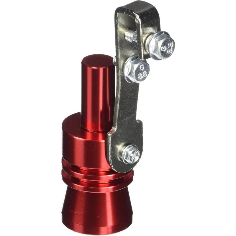 Dewhel Universal Aluminum Turbo Sound Exhaust Muffler Pipe Whistle Car Blow off valve BOV Tip Simulator Whistler Size XL Red