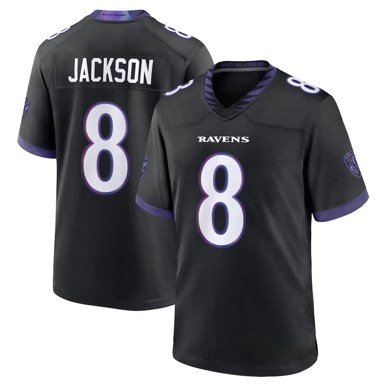 Unisex Football Ravens Jackson Alternate Game Player Jersey - Black