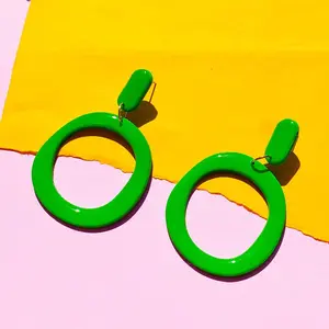 Night Moves Green Circle Earrings | 35.0