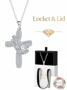 Diamond Holy Cross Stylish women's sparkling necklace with diamond crown and cross design.Comes with an exquisite drawer-style jewelry gift box for ladies.Perfect for birthdays, Mother's Day, Valentine's Day, Christmas and anniversaries.