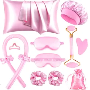 Heatless Hair Styling Tool Set, 1 Set Hair Roller & Face Massager & Pillowcase, Professional Hair Styling Tool for Women & Girls