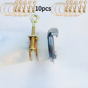 Adjustable Dual Line Hose Clamp Set, Durable Pipe Clips, Stable Design, Garden Irrigation System, 10 Piece Kit