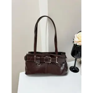Korean Style New Women's Shoulder Bag, Unique Design Underarm Bag, High-End PU Fashion Handbag, Small Square Crossbody Bag, Fashionable Unique Bags