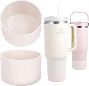 2-Pack  Boot for  40 30 20 OZ Cup Accessories, Thick Bottom Boots for  20OZ 30OZ Tumbler Ice-Flow 16OZ Bottle, Protector Sleeve Cover for Yeti Cups Protective Bumper, Anti-Slip