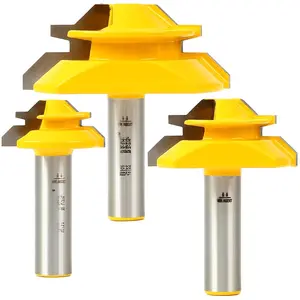 Lock Miter Router Bit Set 3 Bit 45  1/2-Inch Shank 15334