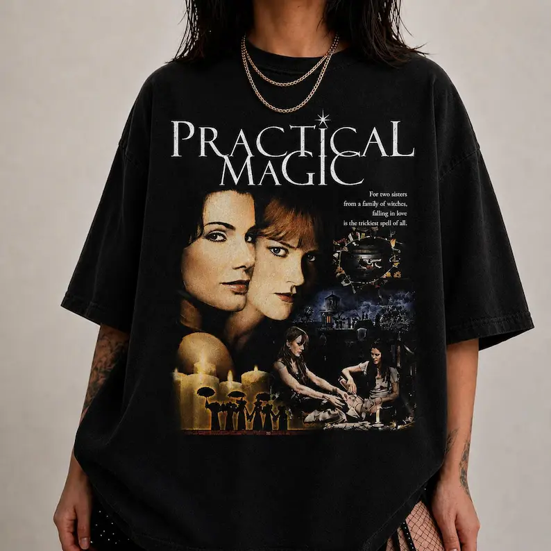 Comfort Colors Practical Magic Shirt, Sally Gillian Owens T-Shirt, 90s Bootleg Witch Movie Graphic Tee, Whimsigoth Spooky Season Apparel