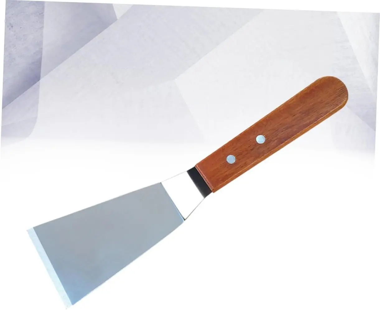 1pcs Griddle Spatula Stainless Steel Grill Spatula Turner for Burgers - Cookies and Pancakes with Wooden Handle - Kitchen Utensils.