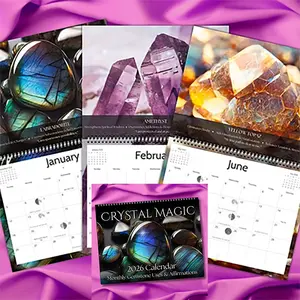 2026 Crystal Magic Calendar - Unique Design for 2026 with Crystal Magic Theme - Perfect for Crystal Magic Lovers - Monthly Gemstone Uses & Affirmations Included