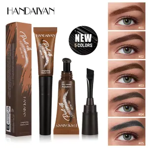 HANDAIYAN 5-Color Eyebrow Tint  Waterproof Smudge & Transfer-Proof, 3D Fuller Defined Brows,  with Built-In Brush, Perfect for Travel/Beach/Parties/Weddings/Daily Makeup