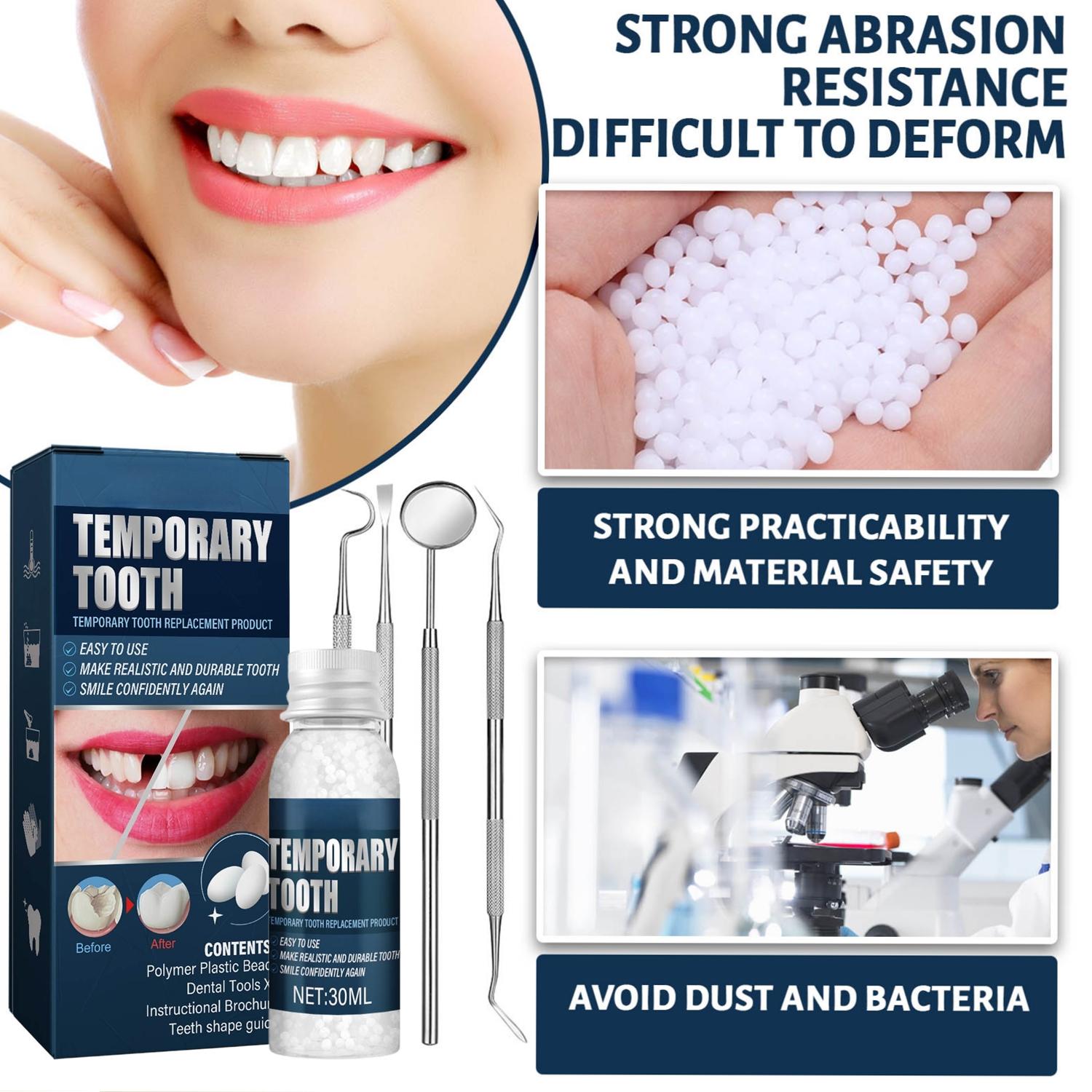 Tooth Repair kit with 4 Dental Tools, Tooth Filling Repair The Missing Teeth, Dental Care Kit Fixing Broken Teeth, Save Smile Cause Bad Teeth and Smile Confidently Again