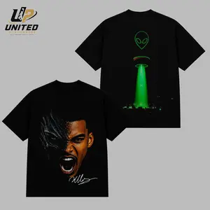 Victor Wembanyama 1 The Alien Graphic Basketball T-Shirt, Wemby Premium Cotton Tee, Dark Sci-Fi Player Streetwear Shirt, Alien Beam Fan Apparel, Basketball Lover Gift