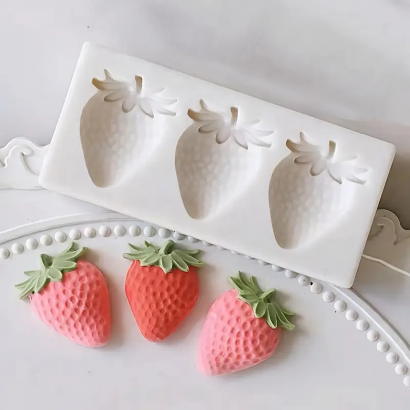 Sanlian Strawberry Silicone Mold, used for resin and candle making molds, Soap Making Supplies, for handmade candles, resin crafts, soap, jewelry casting, decoration, exclusively for handicraft enthusiasts, handmade decoration