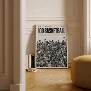 100 Basketball Legends Print, Mid-Century Modern, Basketball Wall Art, Gift for Him, Sports, Basketball Players Poster (Digital )