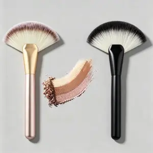 Large Premium Fan Makeup Brush | Multi-Use Powder Sweep, Blush, Contour & Highlighter Tool | Soft Bristles for Setting & Finishing