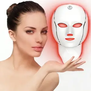 7 Color LED Facial & Neck Care Device, Wireless Portable, Ergonomic Design, Salon-Level Care, Ideal for Home & Travel, Perfect Gift