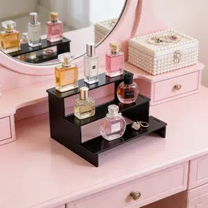 Three-Layer Acrylic Display Box, Tool-Free Assembly, Easy Assembly, High-Value Perfume & Figurine Stand, Home Kitchen Spice Organizer Rack, Versatile Storage