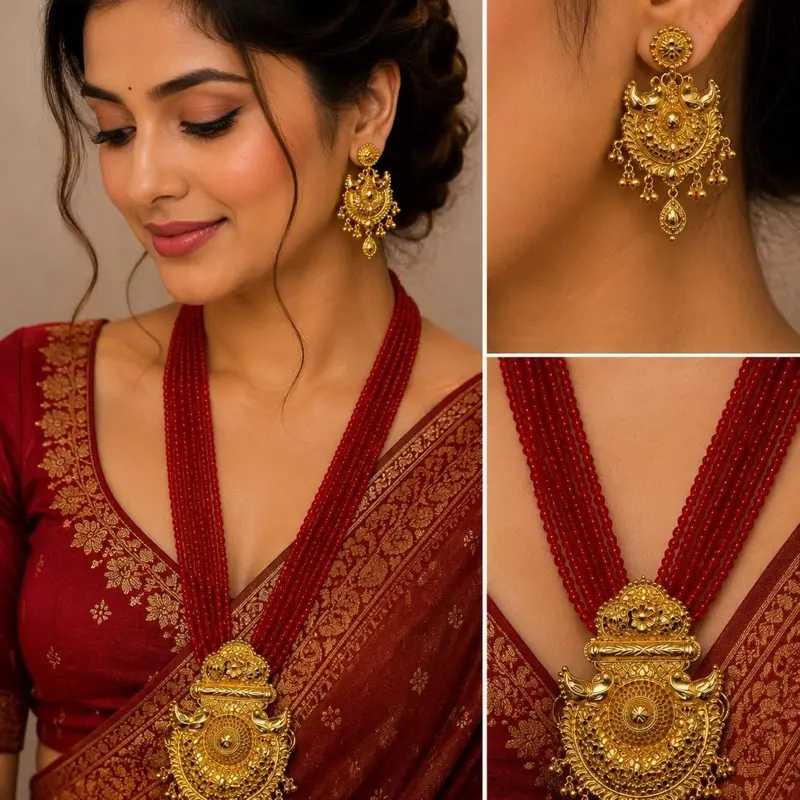Traditional necklace with matching earrings