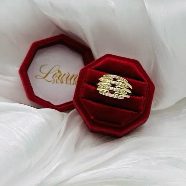 Ring zirconia Laminated Oro Real High Quality resistant waterproof