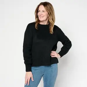 C. Wonder C Wonder Fuzzy Knit Balloon-Sleeve Sweater