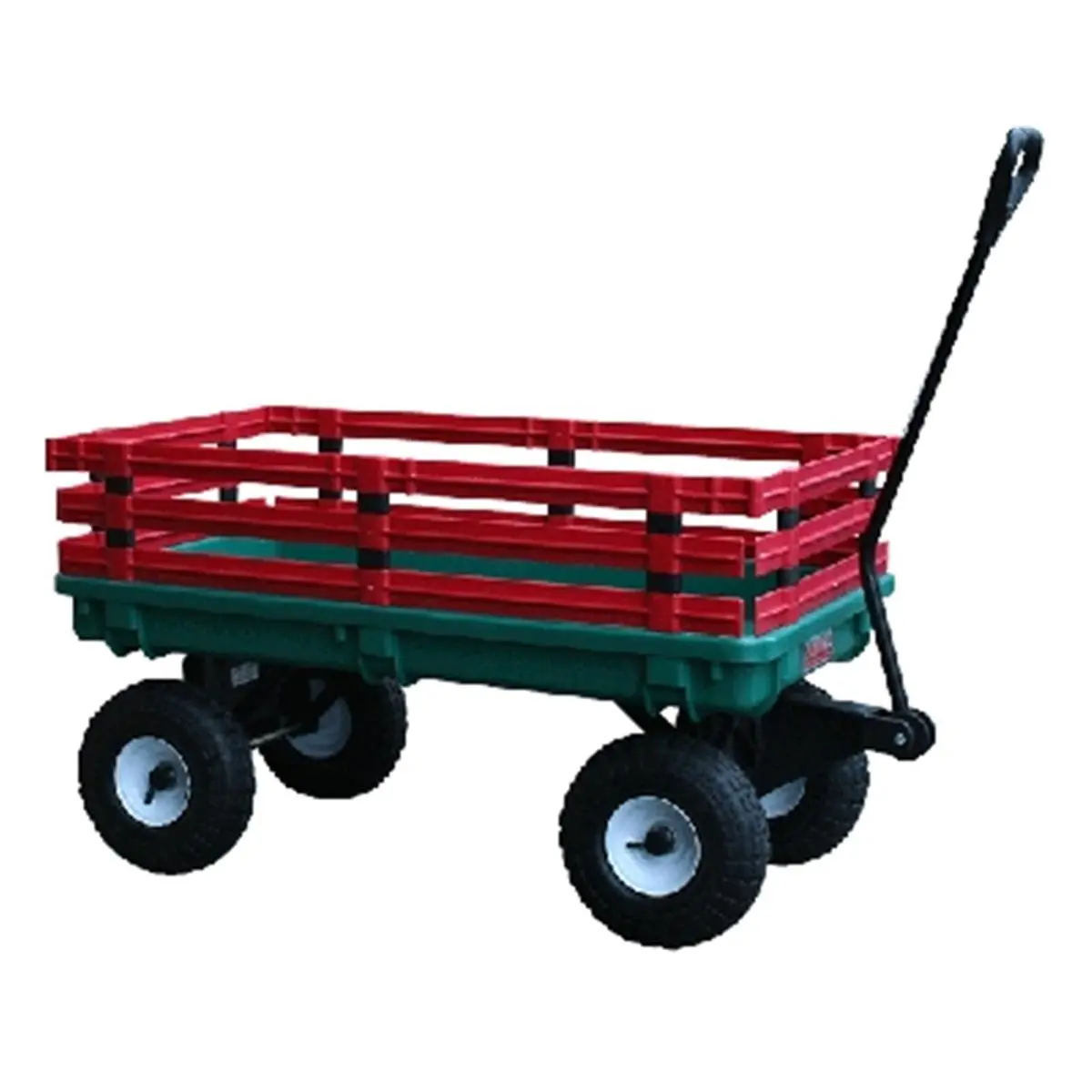 212 MAIN Folding Wagon - Green Outdoor Leisure Wagon with 20 in. x 38 in. Plastic Deck and 4 in. x 10 in. Tires for Gentle Rides