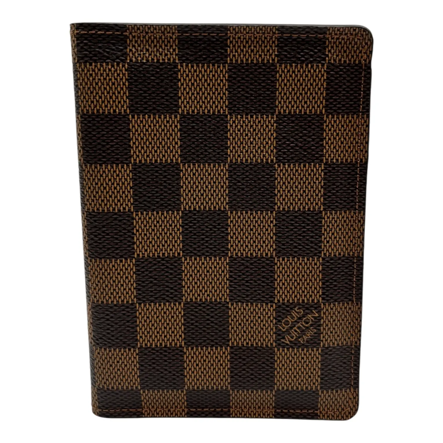 Pre-owned Louis Vuitton Coated Canvas Small Leather Goods DAMIER EBENE CANVAS PASSAPORT HOLDER