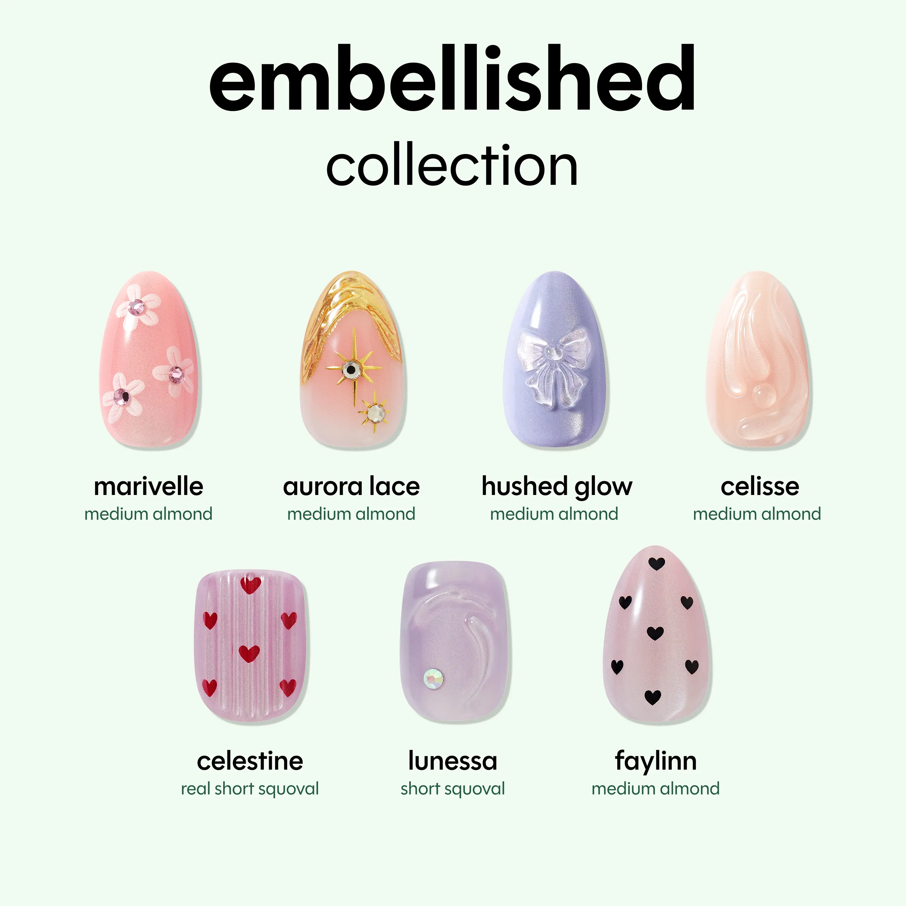 Impress Embellished No Glue Press On Nail Collection