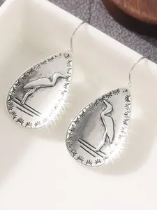 Simple Water Drop Pendant Earrings, Animal Design, Vintage Hand-Carved Copper Jewelry, Perfect Gift for Daily Wear and Parties
