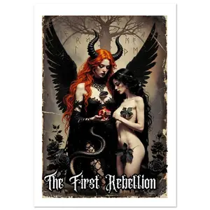 The First Rebellion Art Print | Lilith & Eve Gothic 90s Grunge Poster 🐍✨ wall decor cottagecore decor