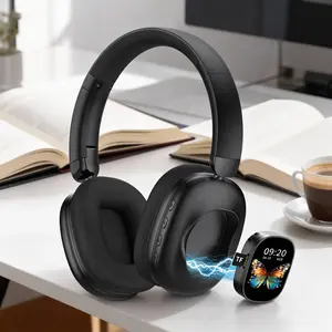 MUSEN AKZ-620BT Personalized Matching Design Wireless Headphones with Removable LCD Touchscreen Music Playback Lyrics Display Call Answer Timekeeping Calculator Flashlight Alarm Setting