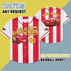 Custom   Cars Lightning McQueen Baseball  Personalized Cars Baseball Jersey Team    Baseball Team Outfit