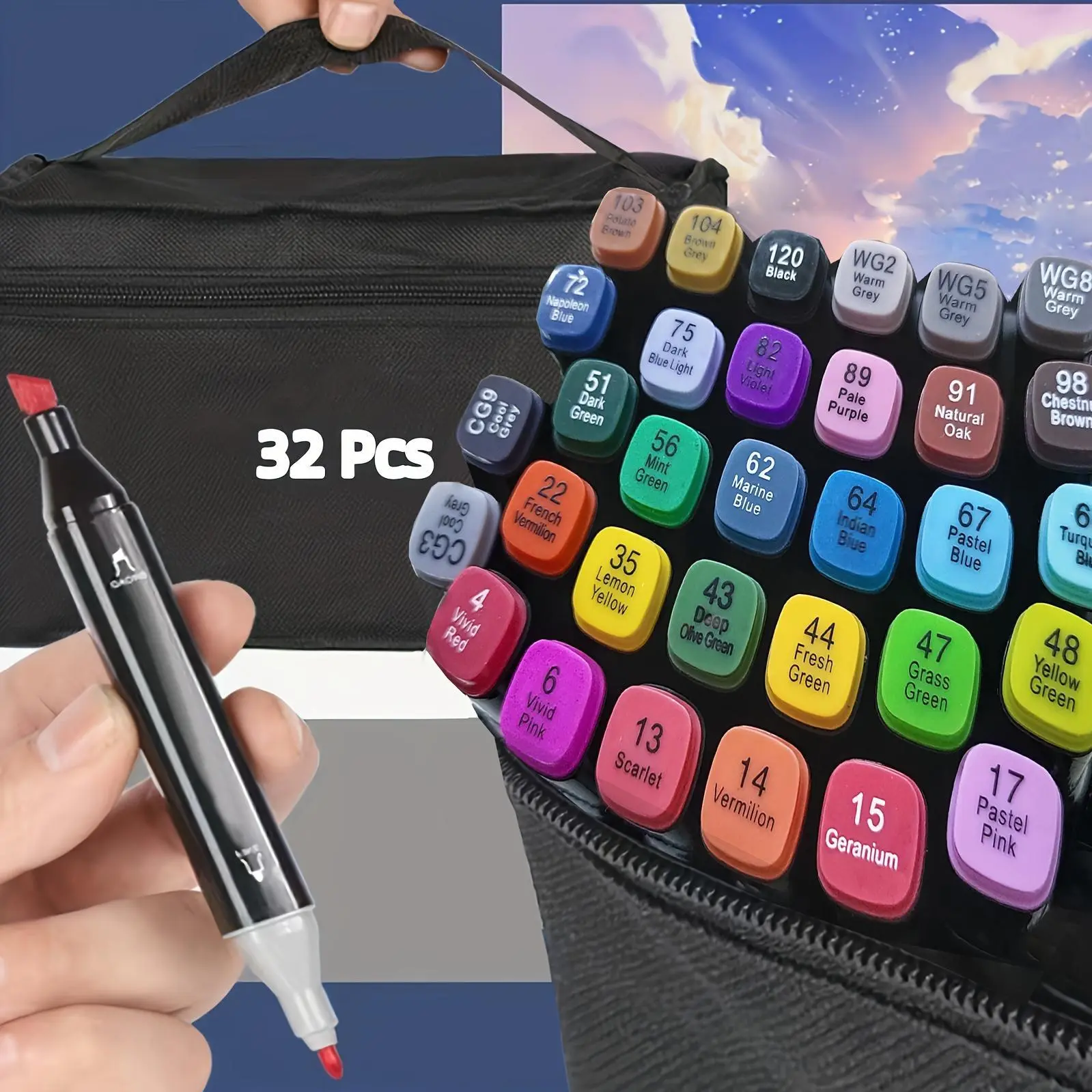 32/60/68&12/100/118+2/172 Colors Dual Tip Artist Alcohol Markers Set with Carrying Case,for Drawing, Sketching, Card Making and Illustration - Perfect for Adults,Christmas Gifts.