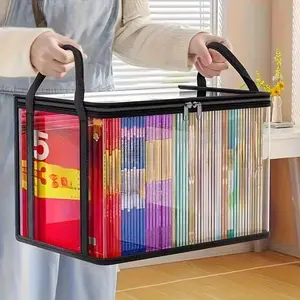 [ Free Shipping ] Large Clear Thick Plastic Storage Boxwith Hinged Lid, Heavy-Duty Durable High CapacityOrganizer, Perfect for Home, Camping, Travel, Attic andMoving