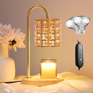 QENLAI Candle Warmer Lamp, Wax Warmer Lamp with 2 Bulbs, Timer & Dimmer 7-Levels, Candle Top Melting Compatible Jar Candles, Glass Candle Heater Lamp for Scented Wax, Gifts for Mom Home Decor