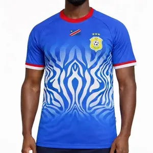 New Congolese Jersey DRC soccer jersey. Basic fan edition RDC Maillot Congo soccer Vareuse Leopards 2026. Nouveau maillot Congolais 2026 vareuse DRC shirt. Most BASIC EDITION. Priced cheaper $36.99 In BLUE, RED, and WHITE. Select size carefully please .