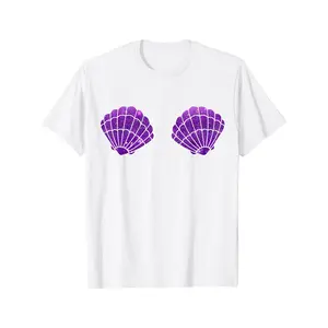 Mermaid Shell Top Festival Seashell Bra Party Shirt T-Shirt