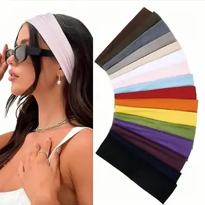 Set of 8 Random Styles Non-Slip Hair Bands, Fashionable Women's Sports Hair Bands, Soft Fabric Elastic Design, Ideal for Yoga and Running, Workout Headbands