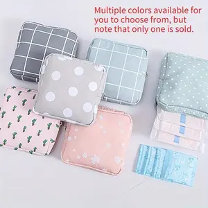 1pc Portable Sanitary Napkin Storage Bag - Girls' Cosmetic Lipstick Pouch with Travel Headset Coin Organizer - Convenient and Discreet Storage for Personal Items